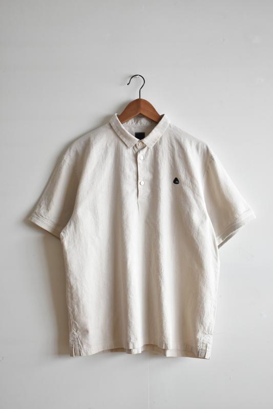 「maillot」linen rich polo shirt-tee -ivory-