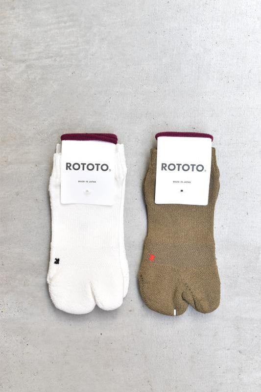 「ROTOTO」washi TABI pile ankle socks (women)