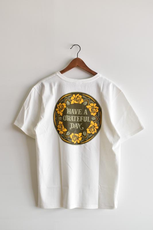 「HAVE A GRATEFUL DAY」doily logo -white/brown-