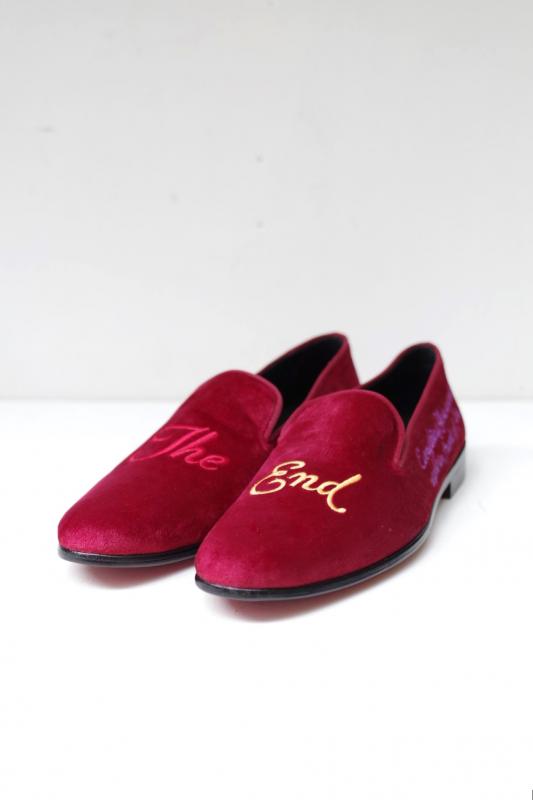 ★40%OFF★「leh」embroidery slip-on shoes -burgundy-