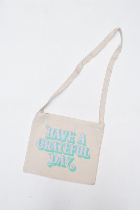 「HAVE A GRATEFUL DAY」sacoche shadow logo -purple-