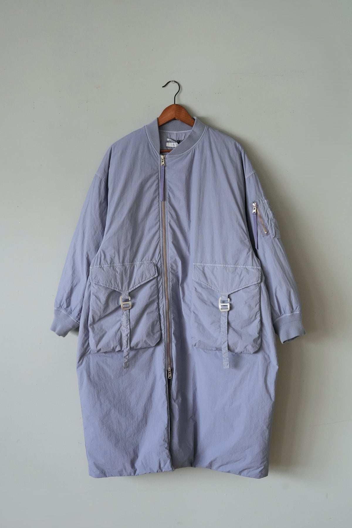 「F/CE.」garment dye down MA-1 long coat 2.0 -purple-