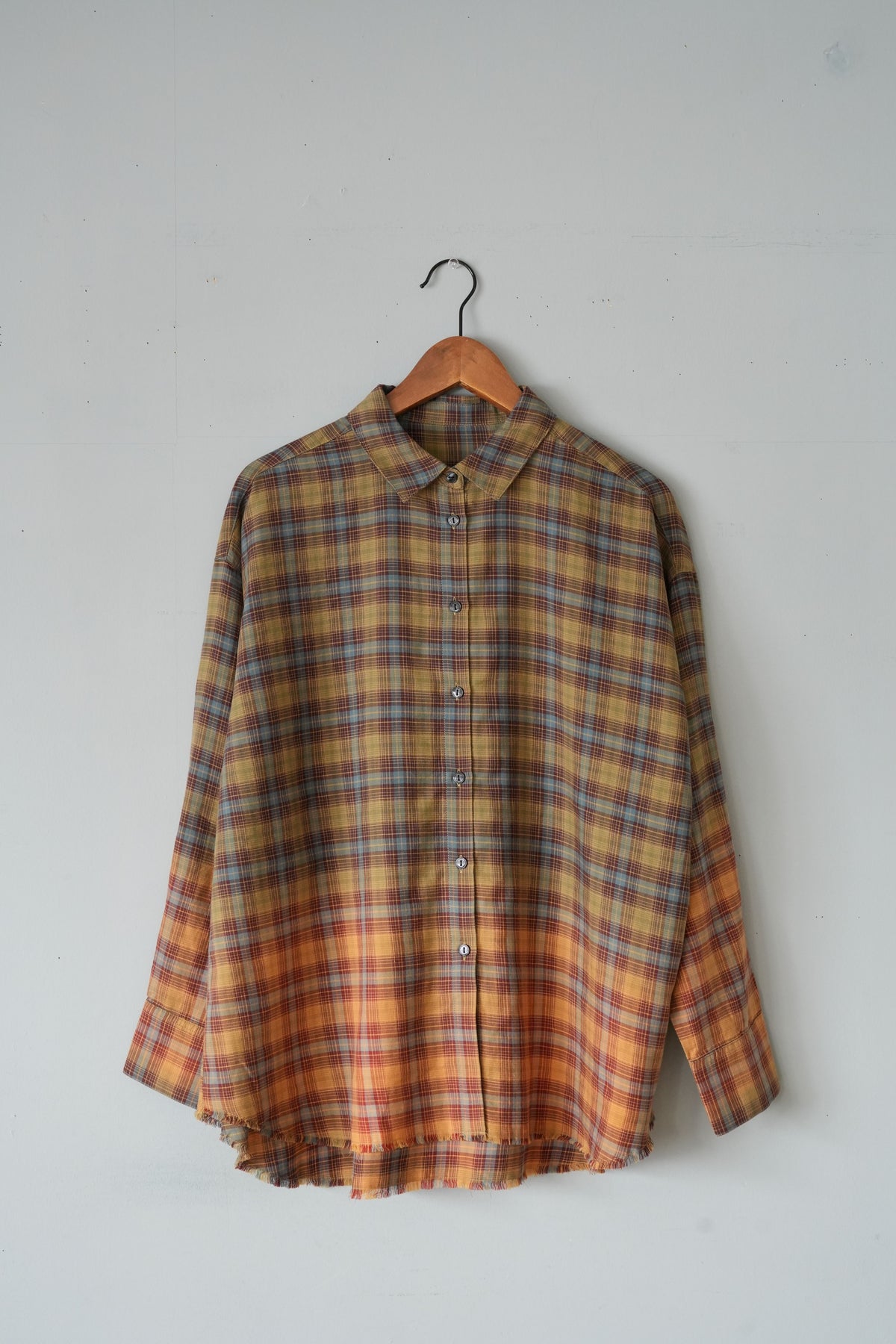 「hunch」gradient check shirt -green-