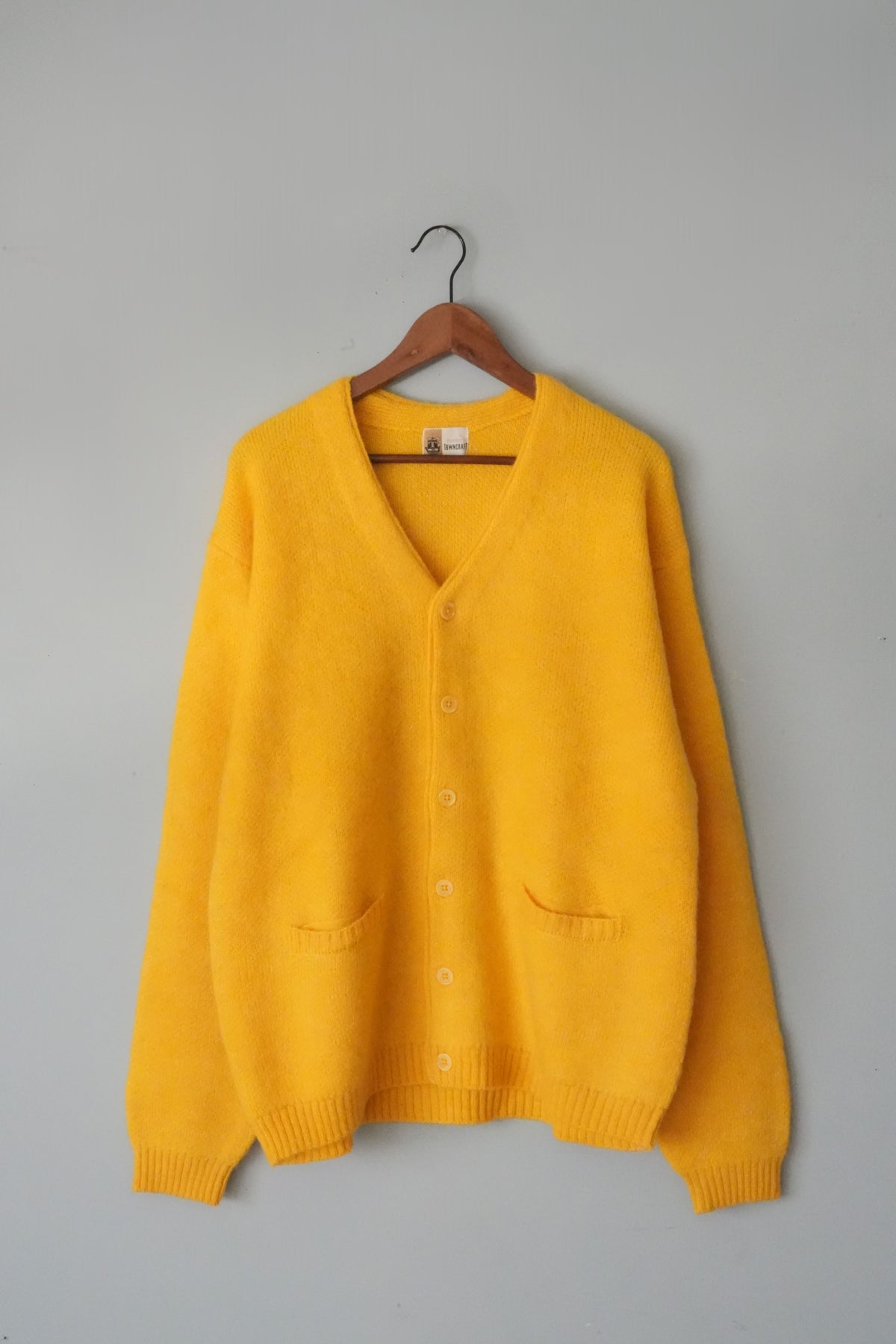 「TOWN CRAFT」mohair shaggy cardigan -yellow-