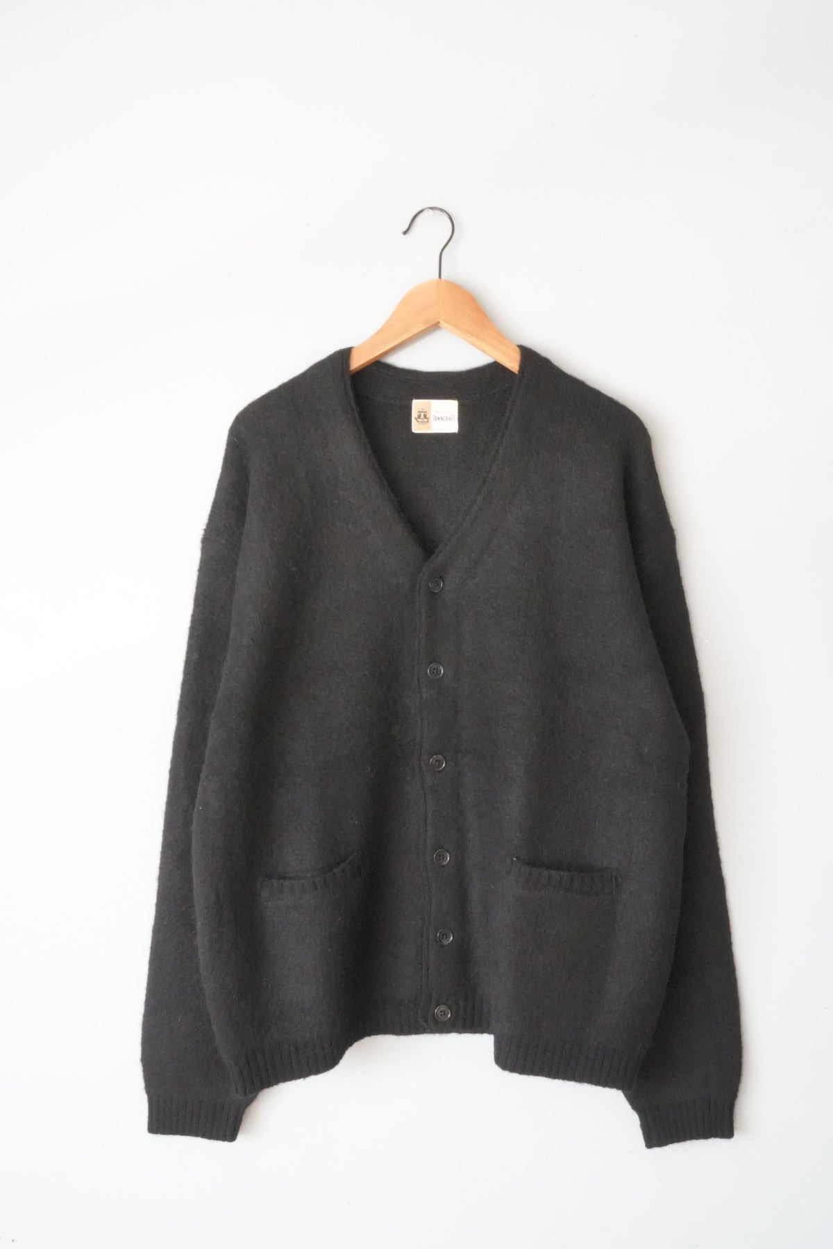 「TOWN CRAFT」mohair shaggy cardigan -black-