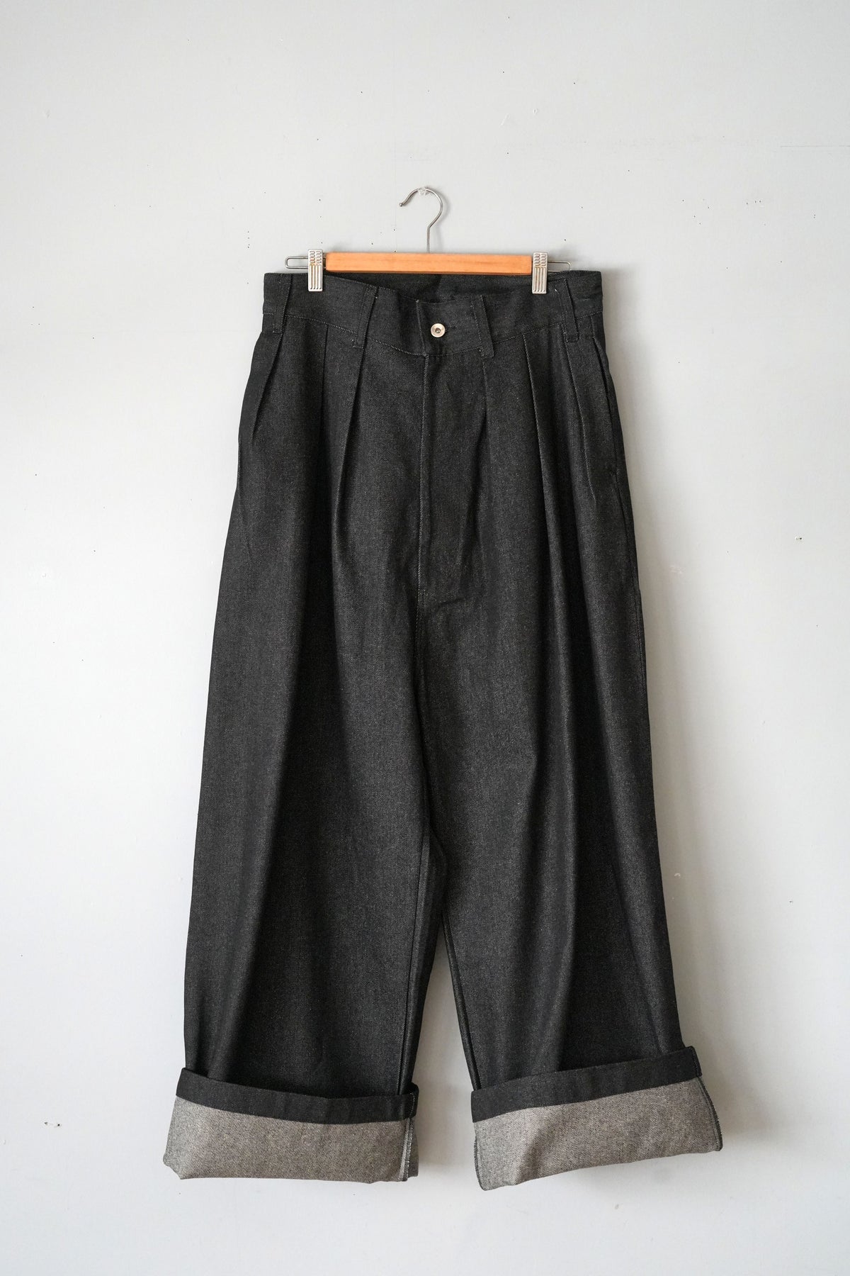 「leh」volendam worker wide pants -black-