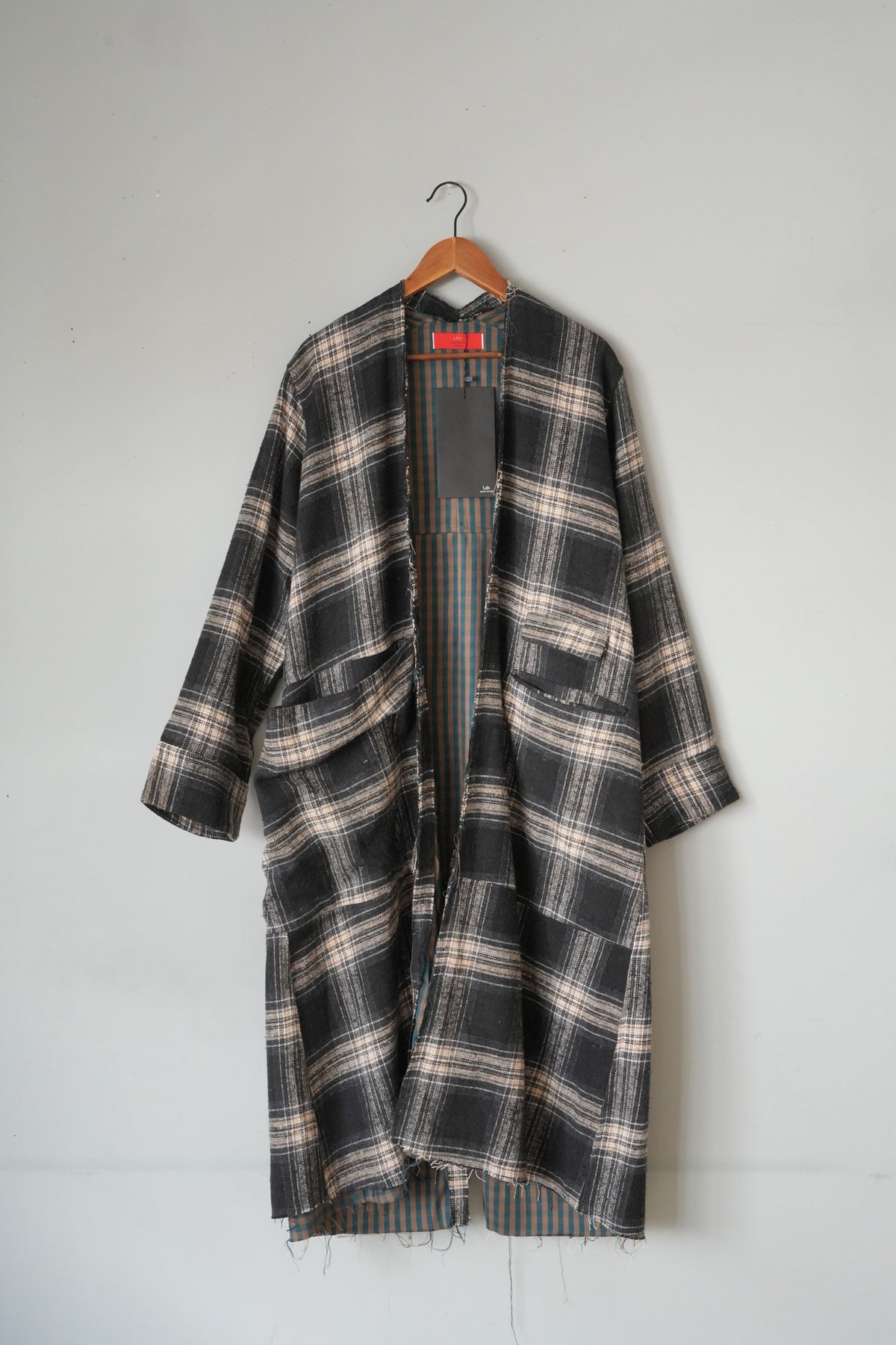 「leh」liner long coat -black-