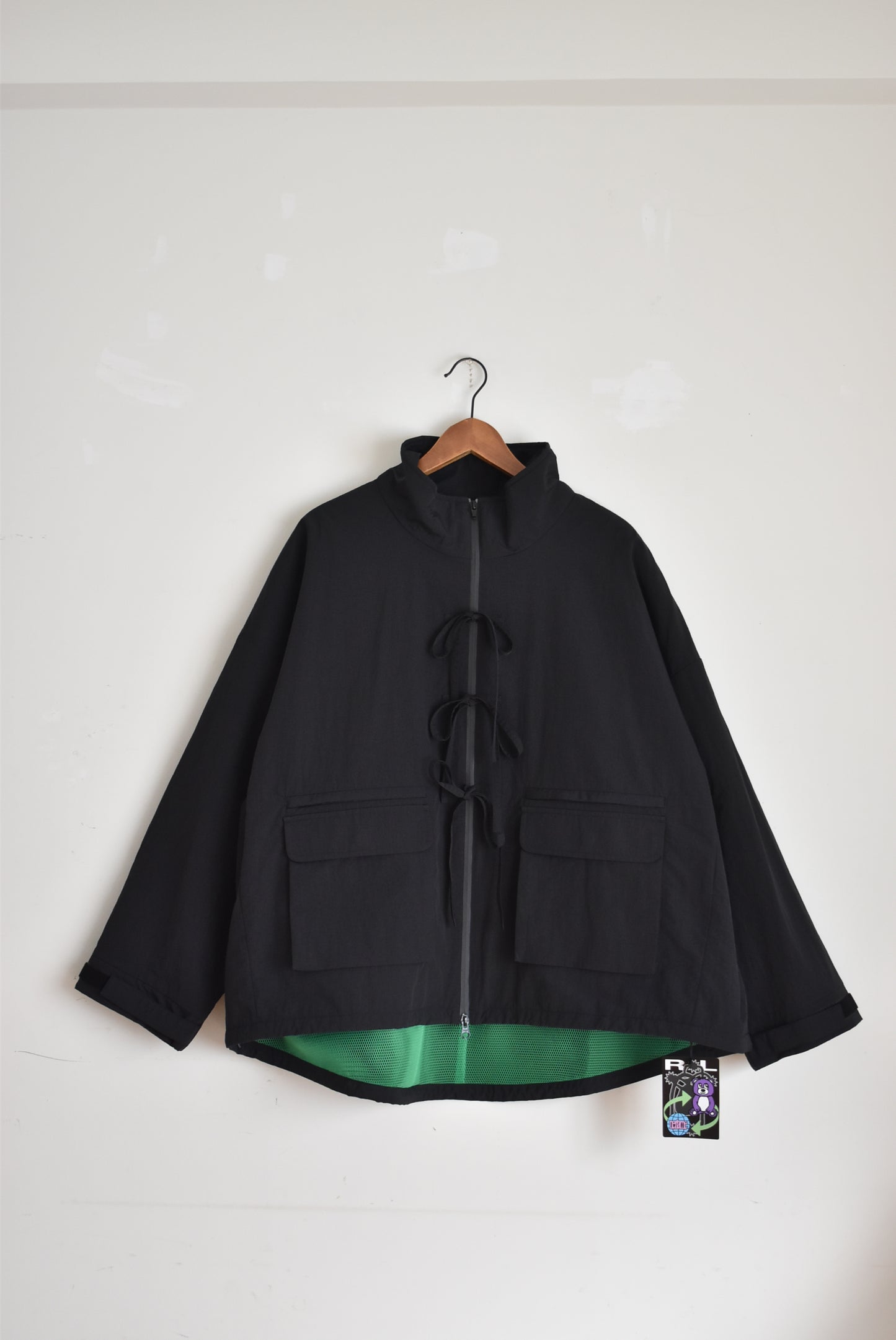 「NERIAME」front ribbon jacket -black-