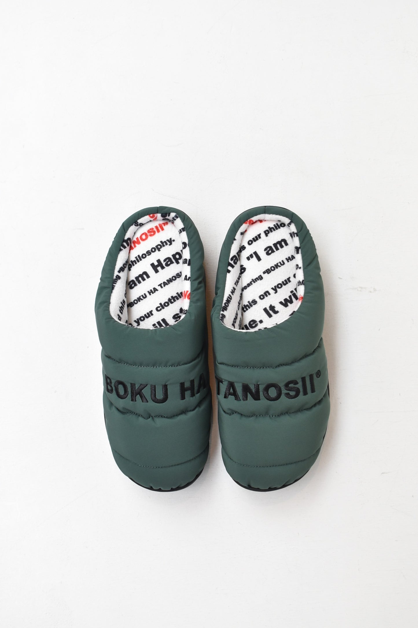 「BOKU HA TANOSII × SUBU」ボクタノパフサンダル -green-