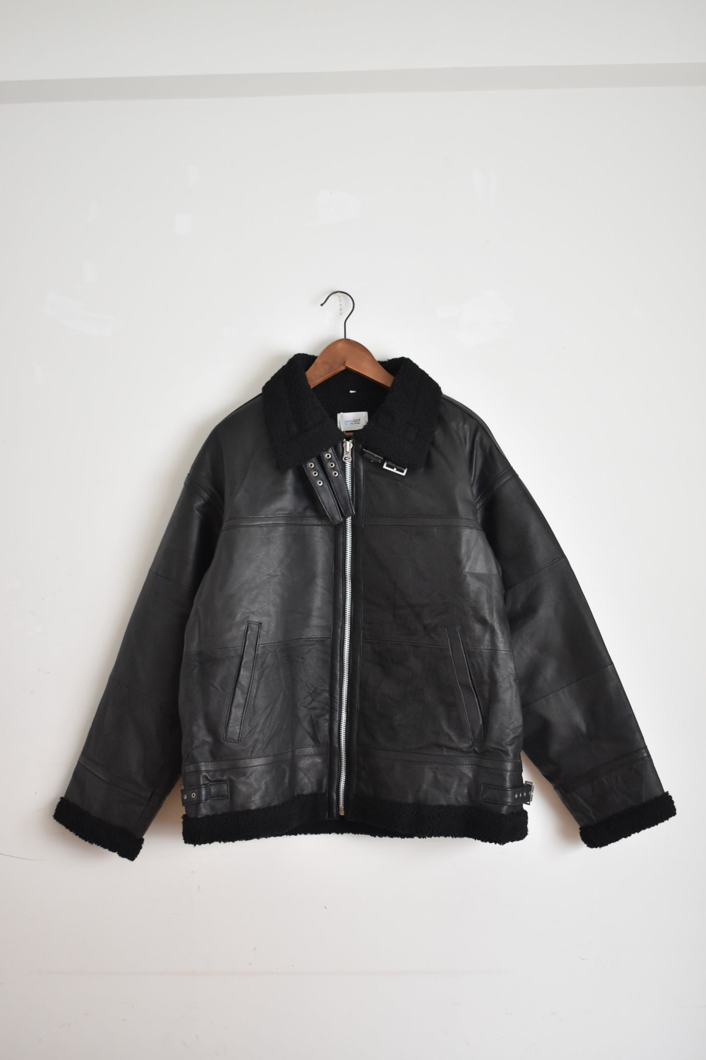 「Yoused」B-3 leather boa jacket