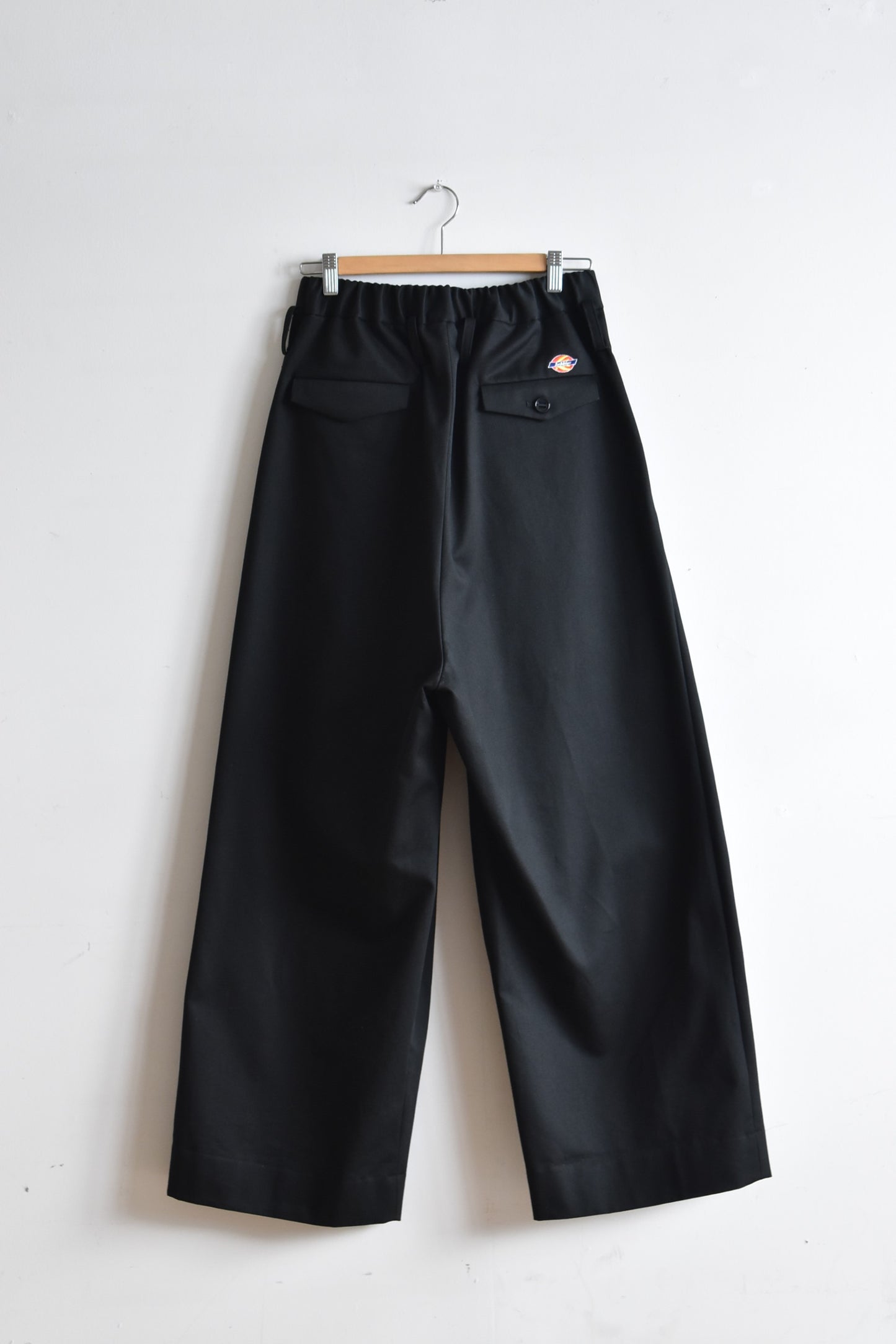 「leh」wrap wide slacks -black-