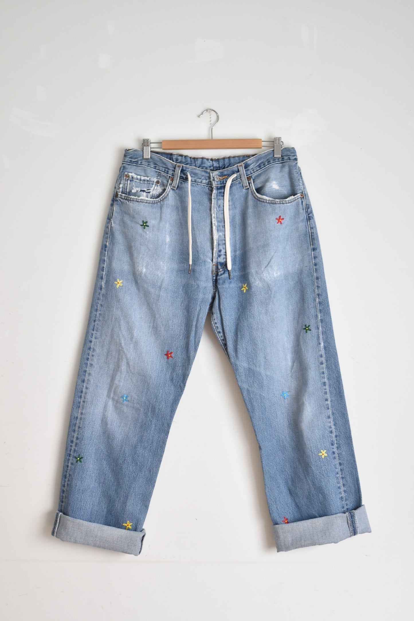 「Mr.remakeman」flower embroidery denim #3
