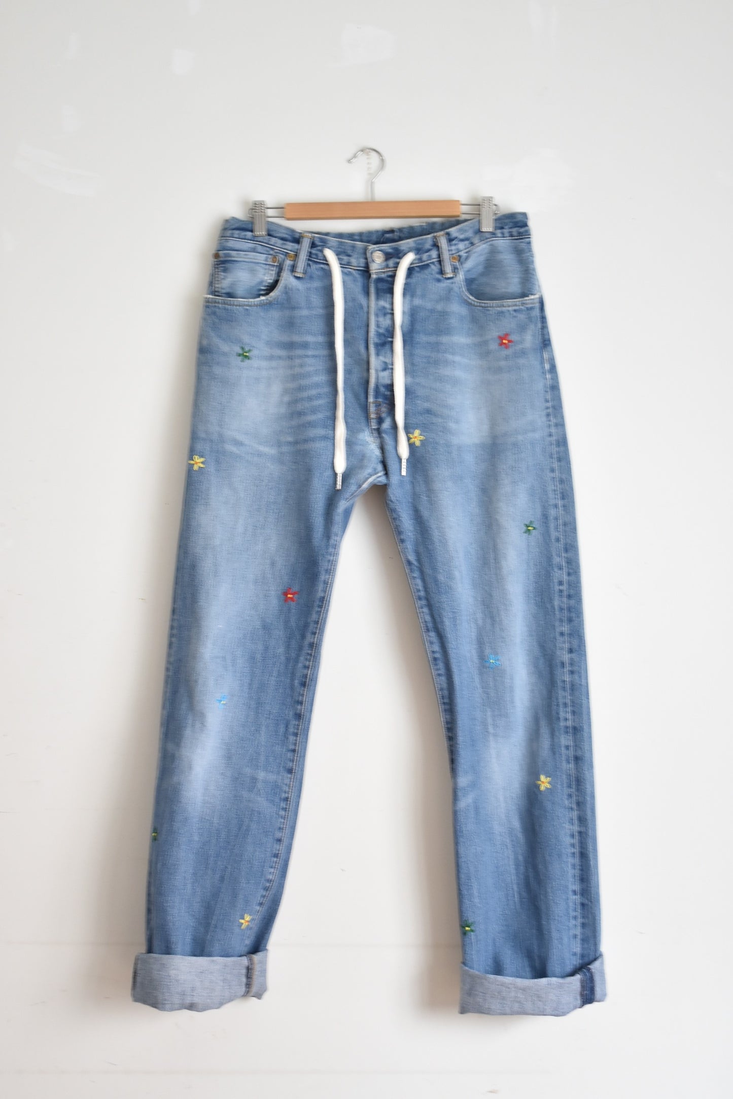 「Mr.remakeman」flower embroidery denim #2