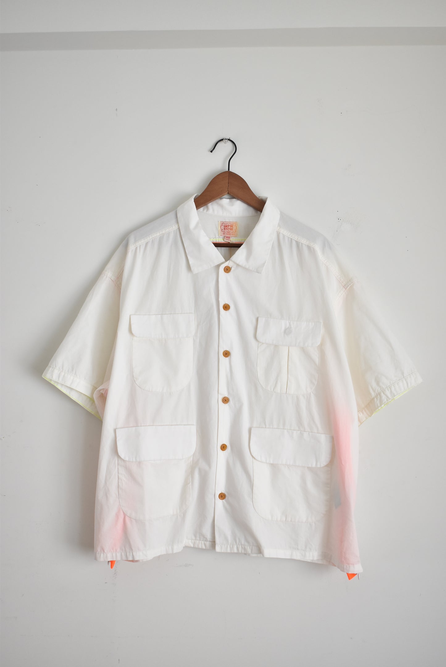 「IMPRESTORE」"portman"s/s open collar shirts -white-