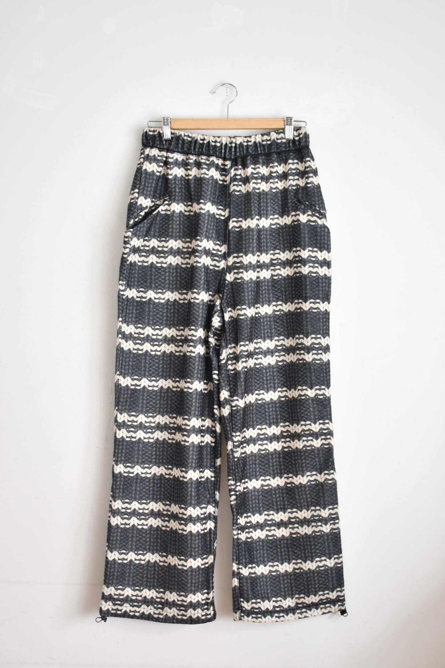 「QUOLT」fake knit pants -sumikuro/white-