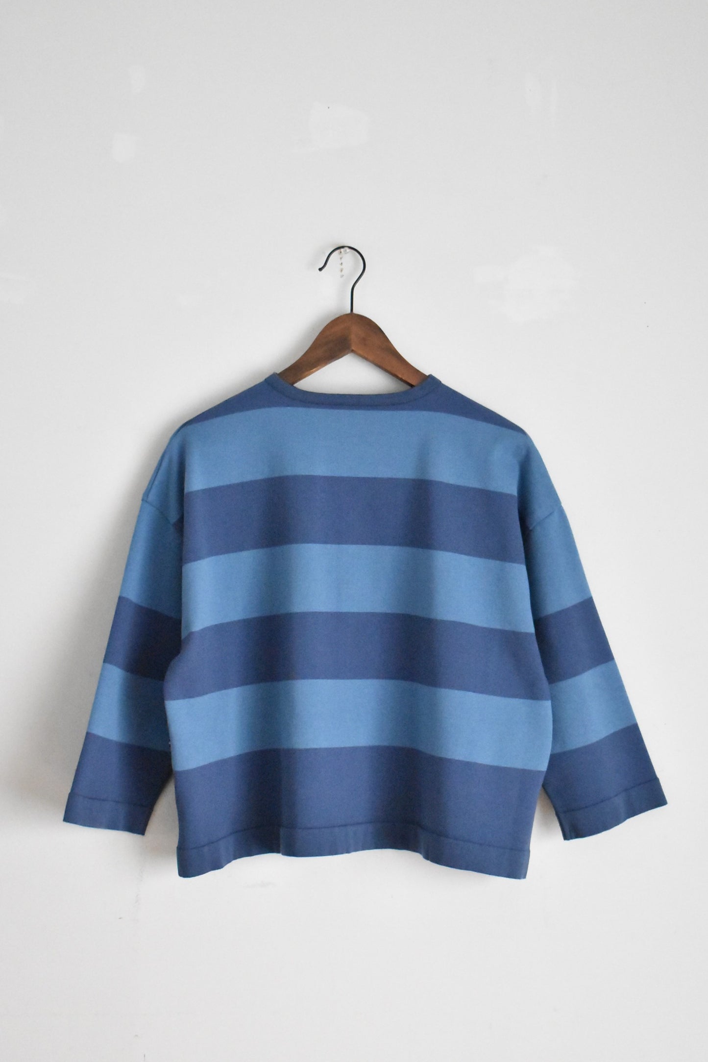 「maillot」wide border 2way cardigan -blue/sax-