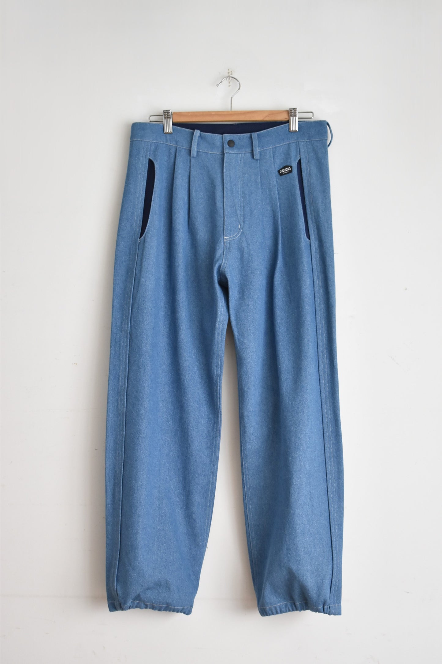 「QUOLT」denim mesh pants -ice blue-