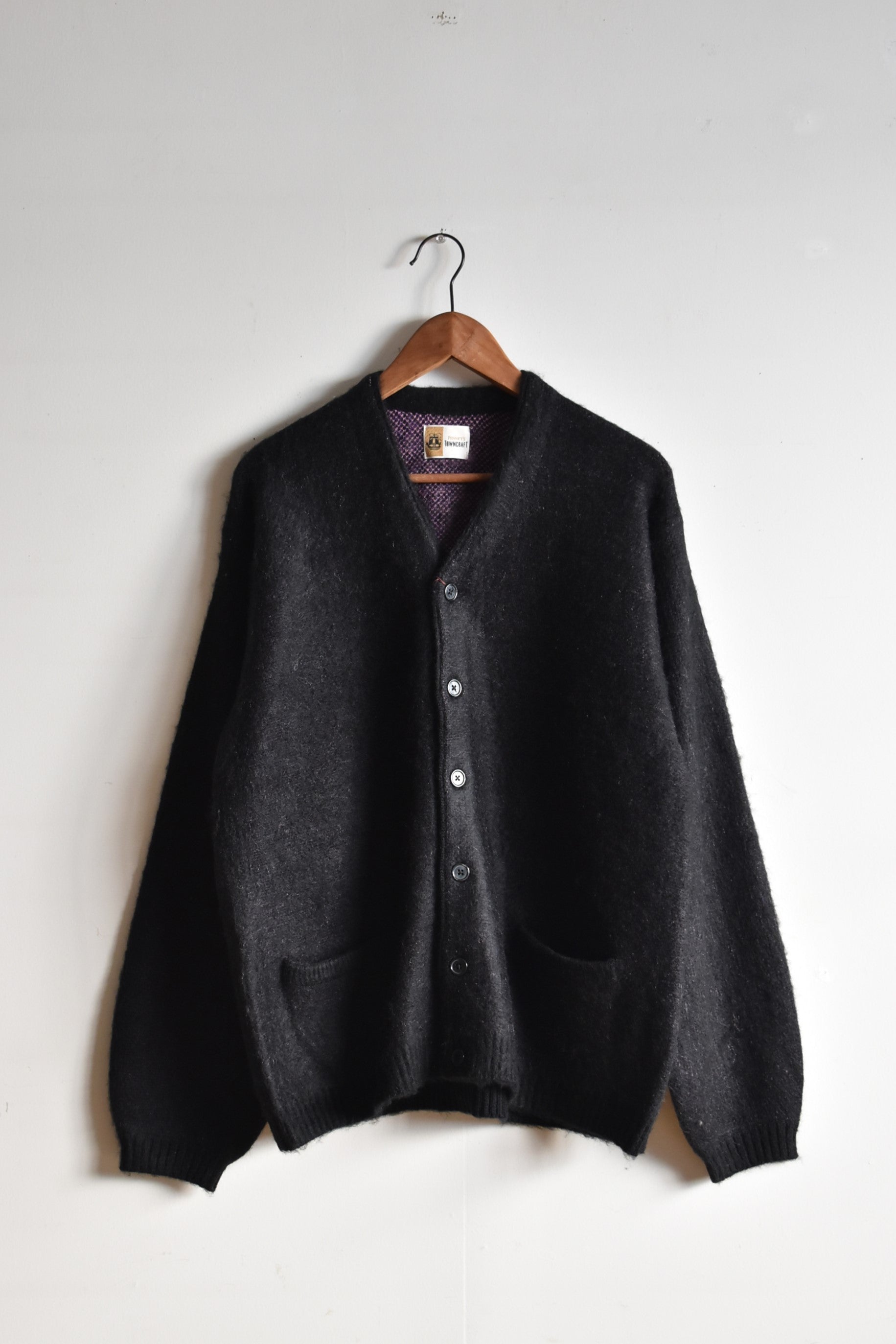 TOWNCRAFT SHAGGY SOLID CARDIGAN ブラック TOWNCRAFT タウンクラフト