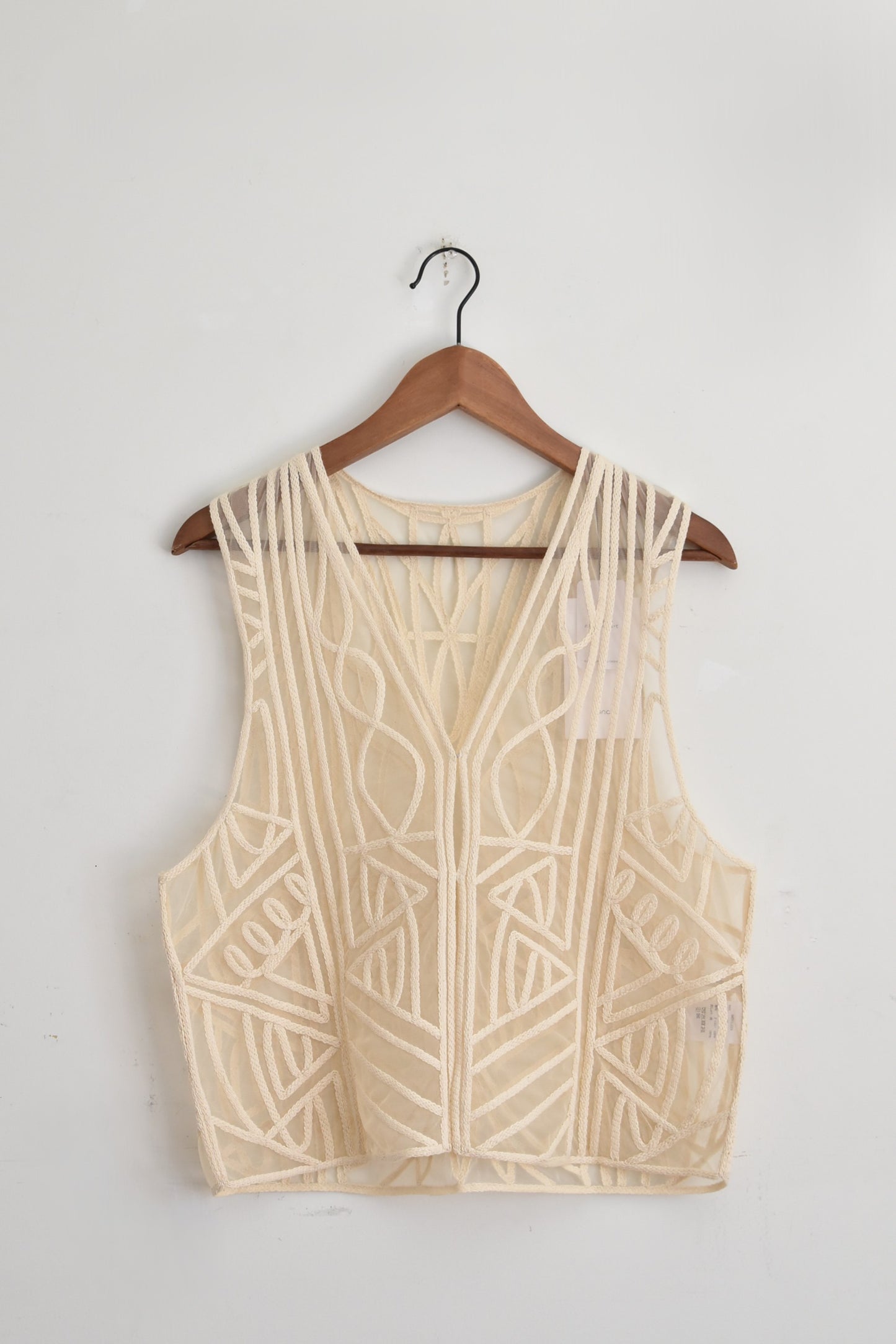 「hunch」net embroidery gillet -ivory-