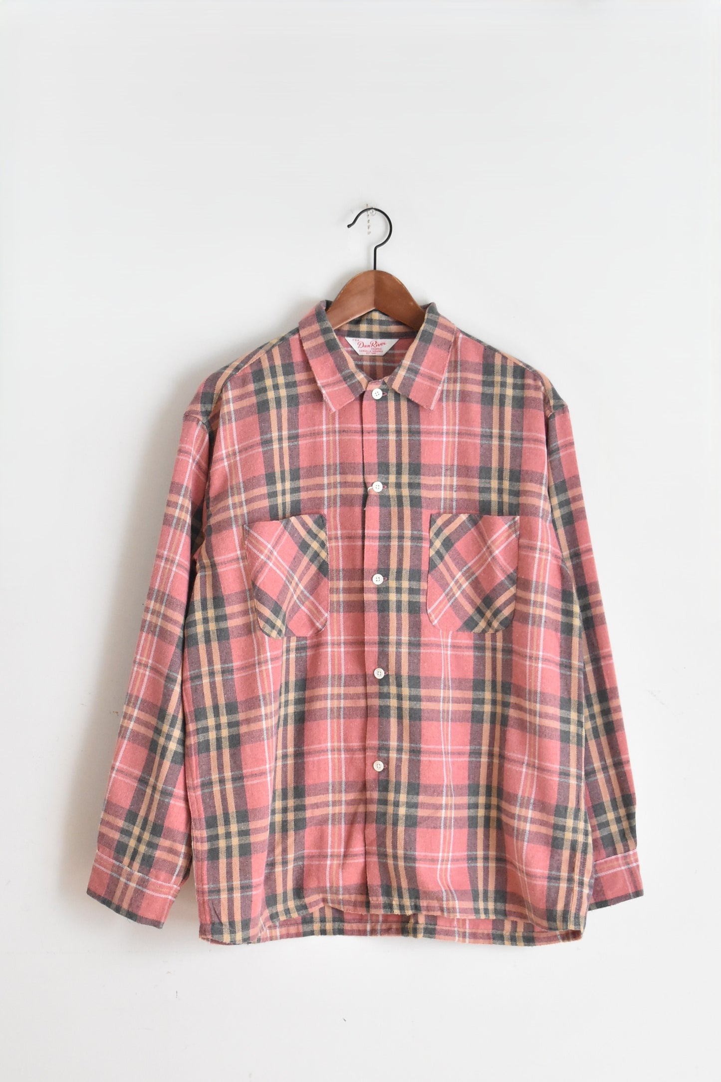「Dan River」worn-out check flannnel shirts -pink-