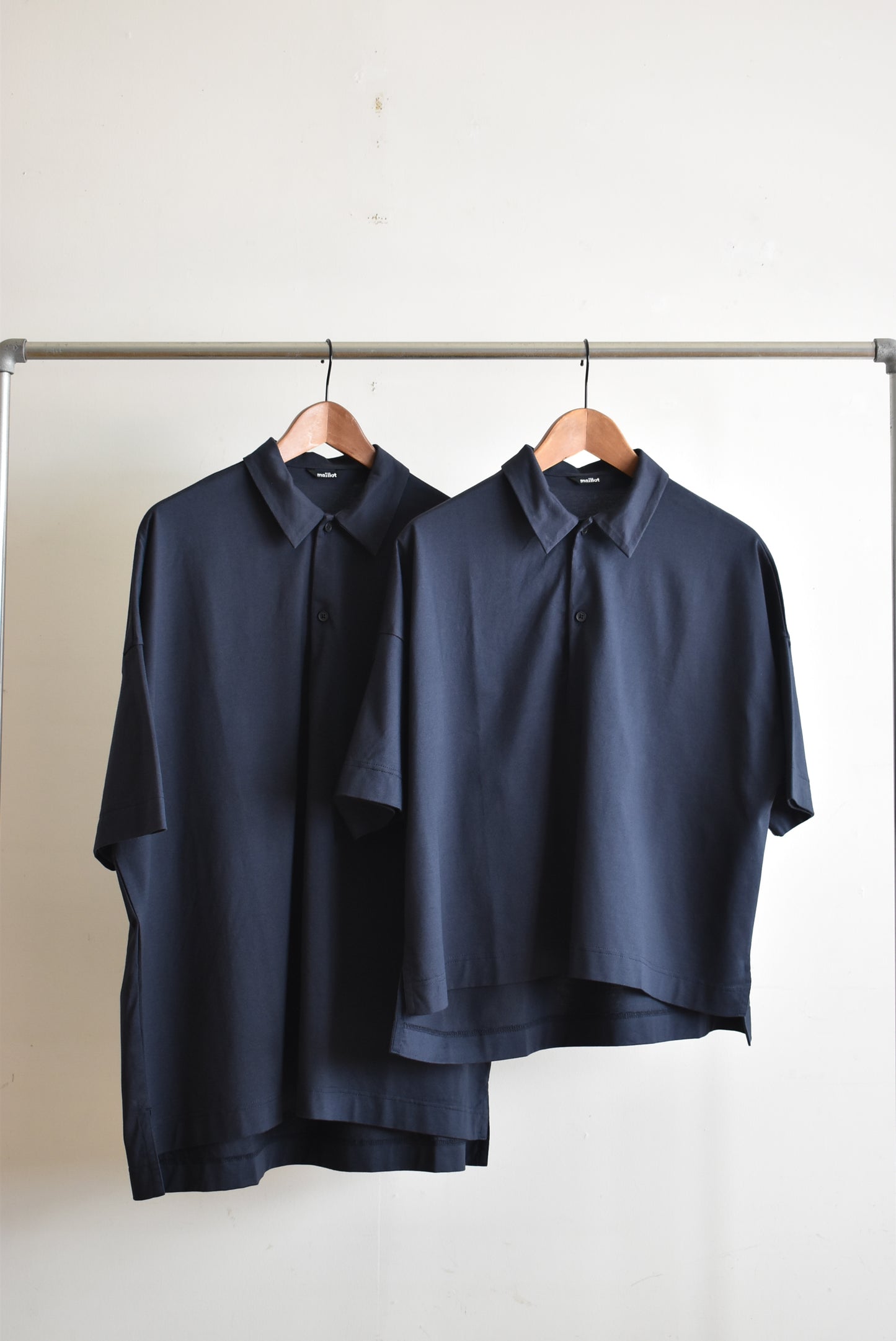 「maillot」mature cotton big polo -navy-