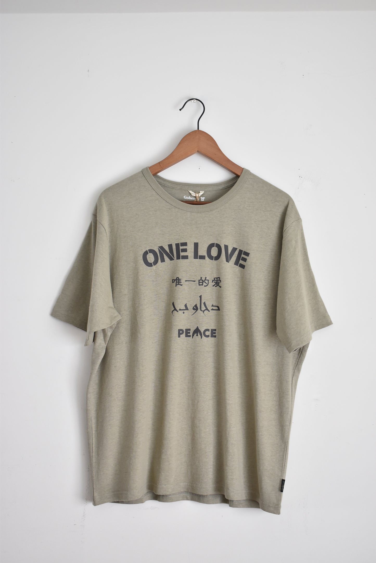 「GOHEMP」one love wide fit tee -sand stone-