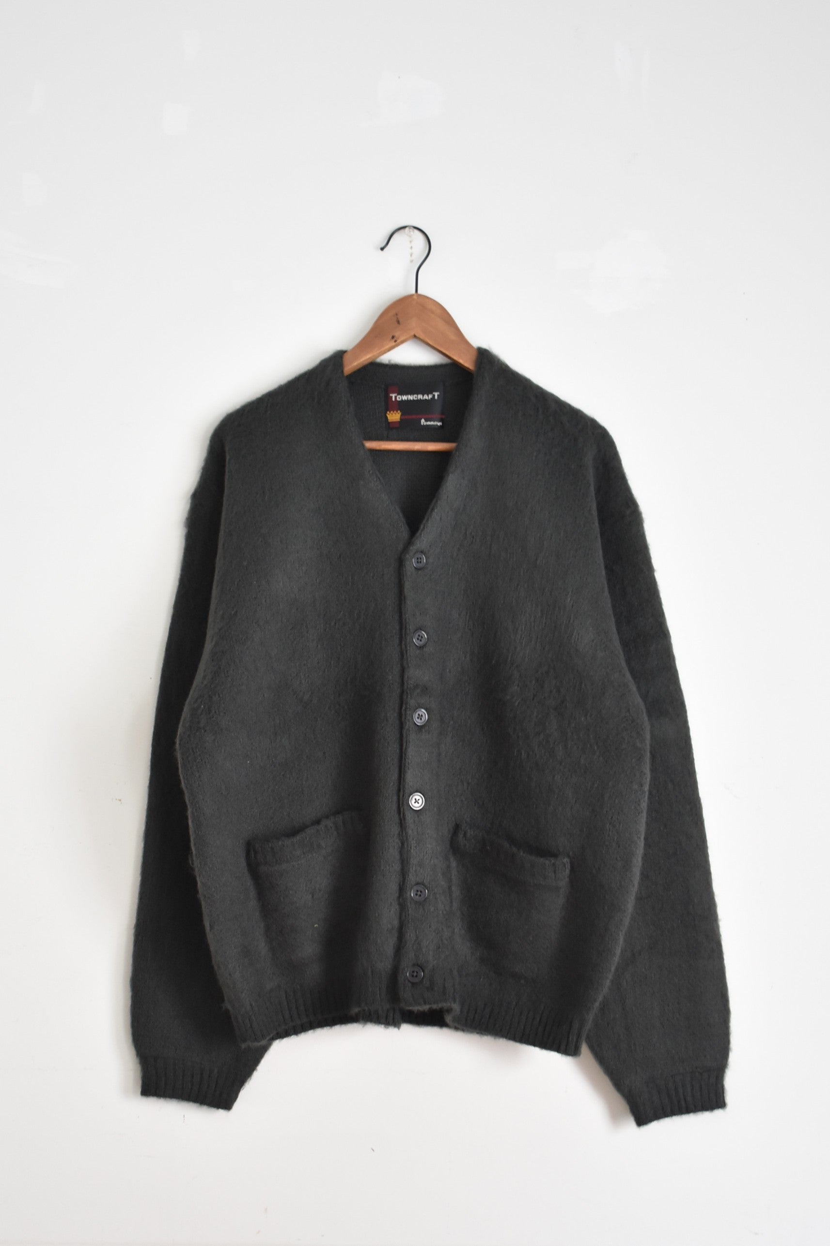 TOWNCRAFT カーディガン ブラック TOWN CRAFT」shaggy color cardigan -charcoal- – 【セレクトブランド