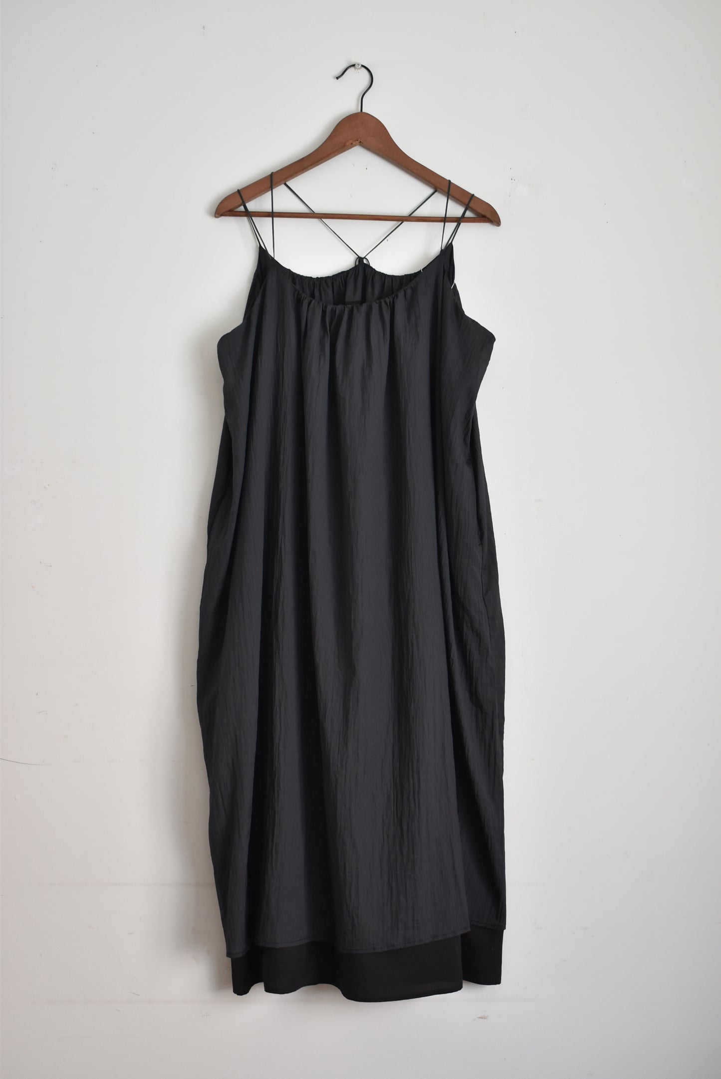 「hunch」nylon sheer cami onepiece -black-