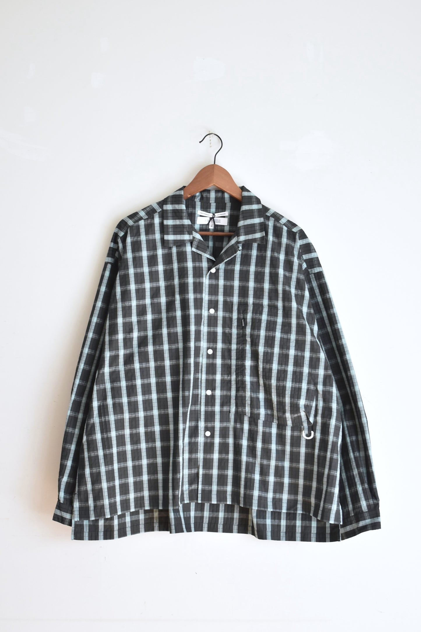 「F/CE.」recycle open collar shirts -check・green-
