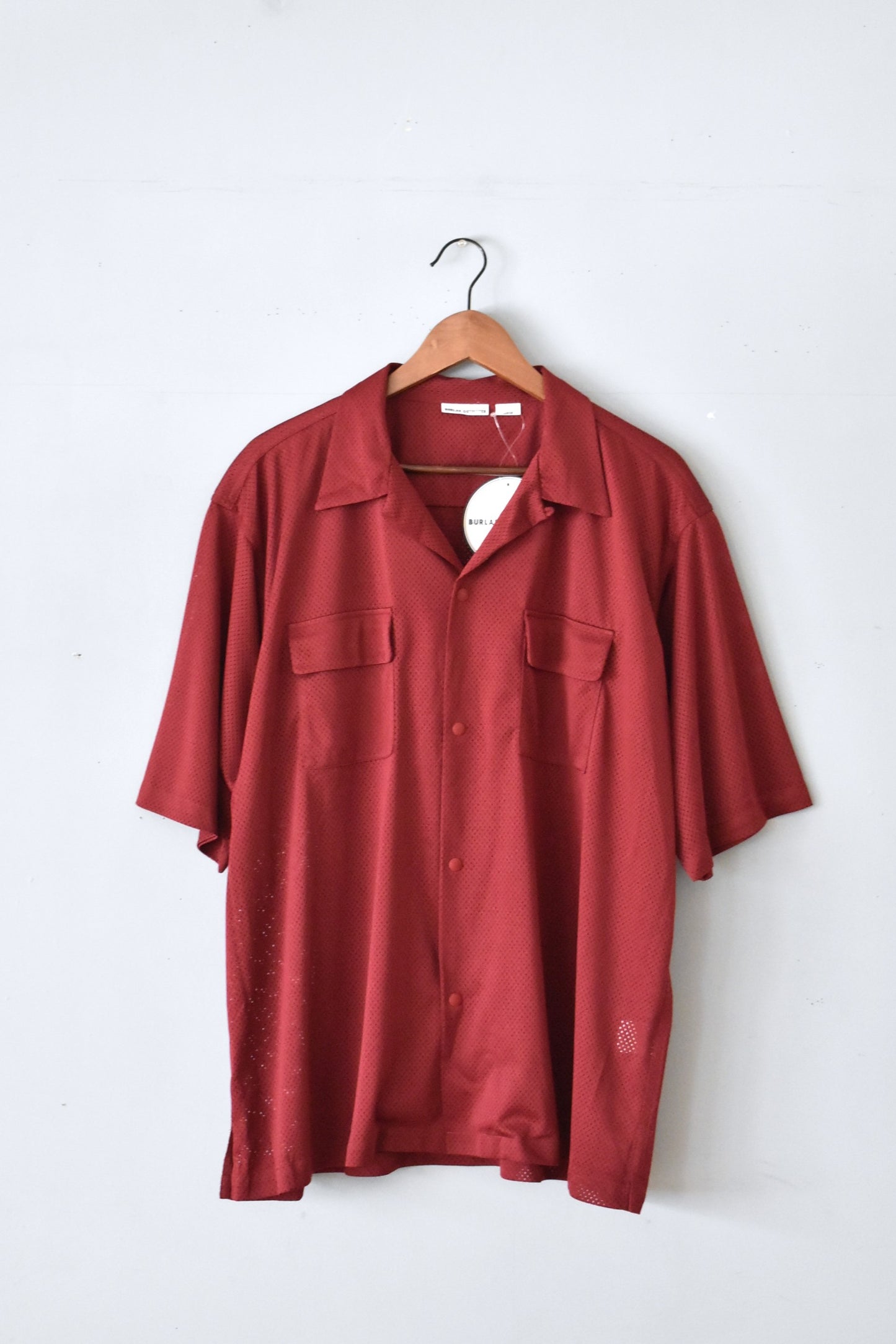 「BURLAP OUTFITTER」mesh camp shirts -burgandy-