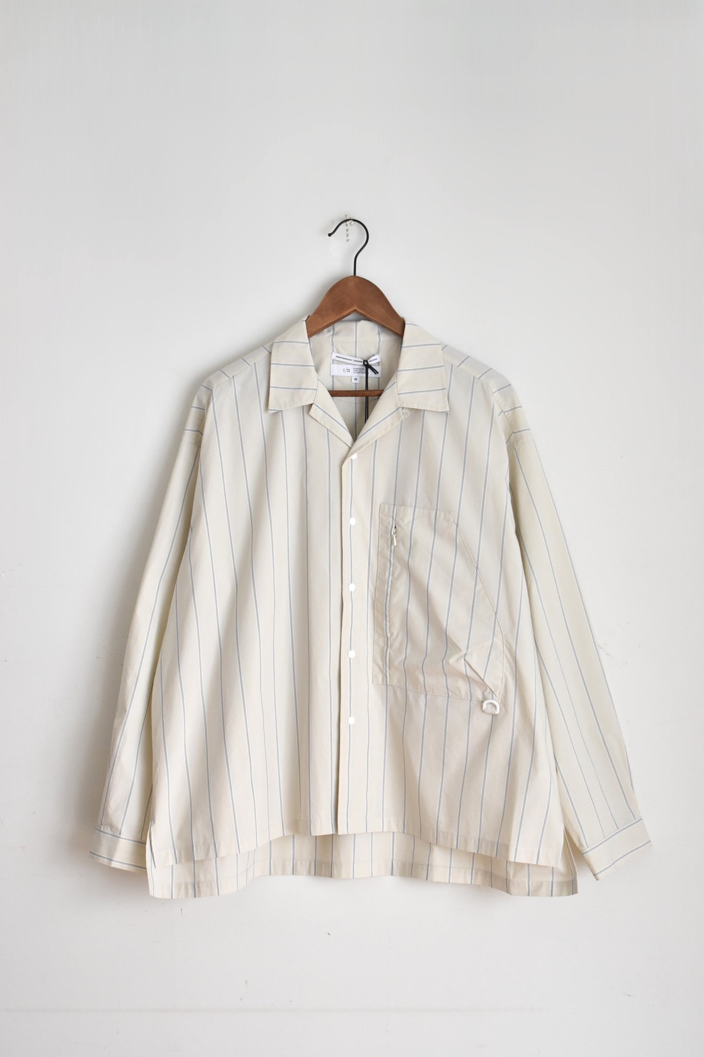 「F/CE.」recycle open collar shirts -stripe/white-