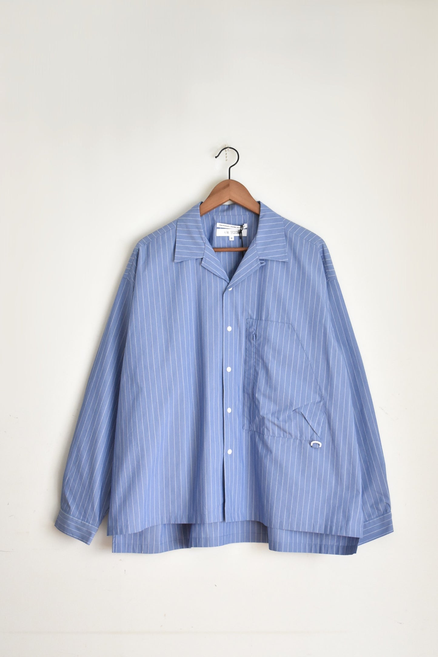 「F/CE.」recycle open collar shirts -stripe/blue-