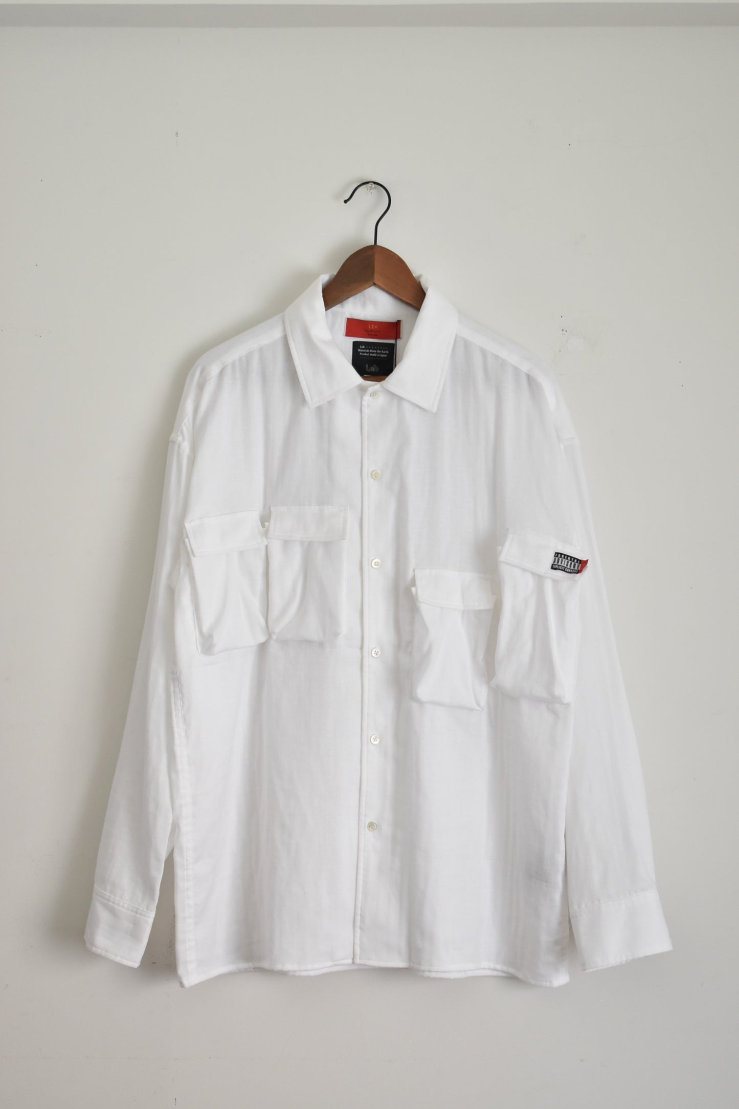 「leh」anarchy pocket shirt -white-