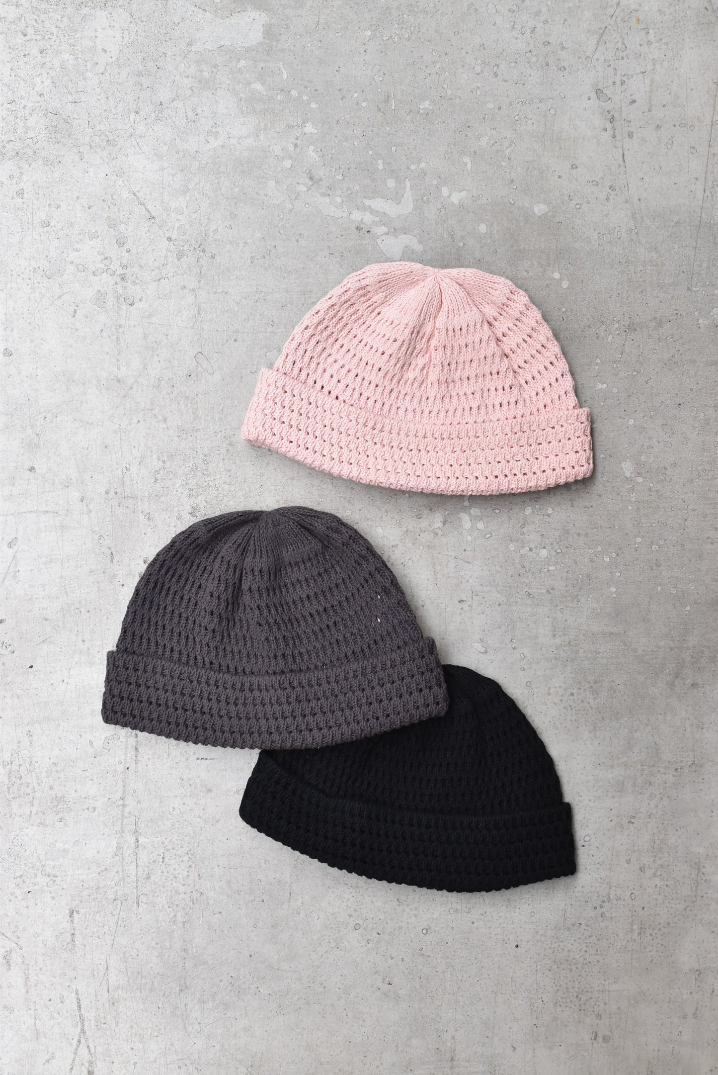 「ROTOTO」recycle cotton open knit beanie