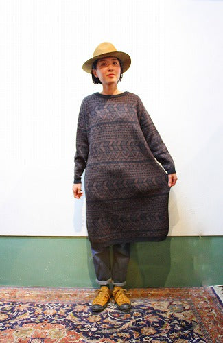 「A　HOPE　HEMP」　H/C　Jacquard　Knit　OP