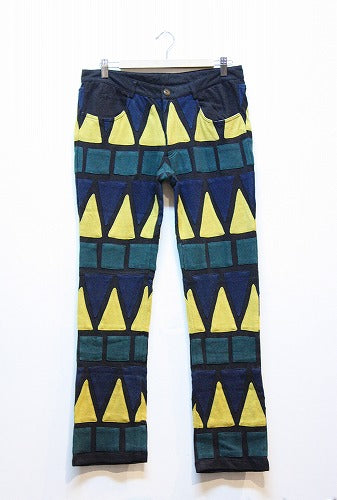 mashRe  5pocket pants w/patchwork    in stock