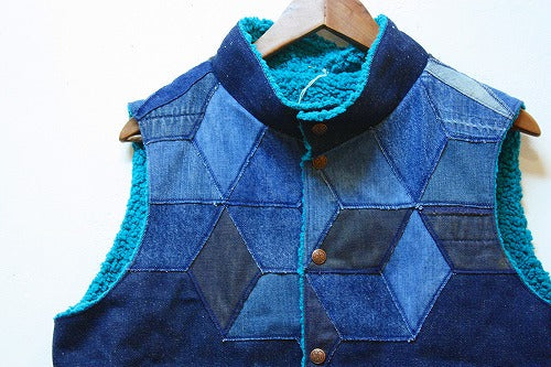 chillt  denim boa vest