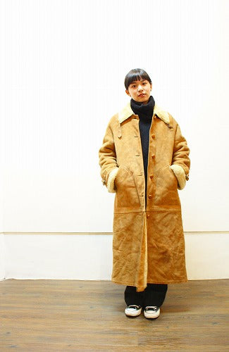 vintage mouton/leather coat