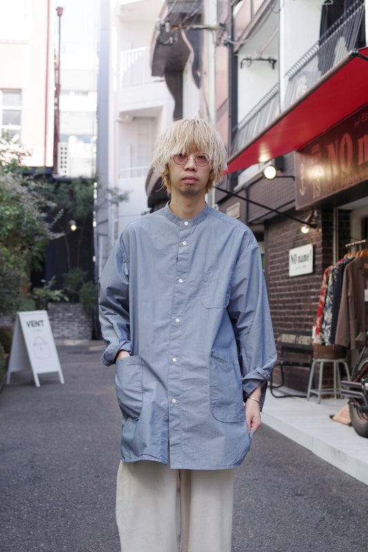 「modem design」band collar shirts