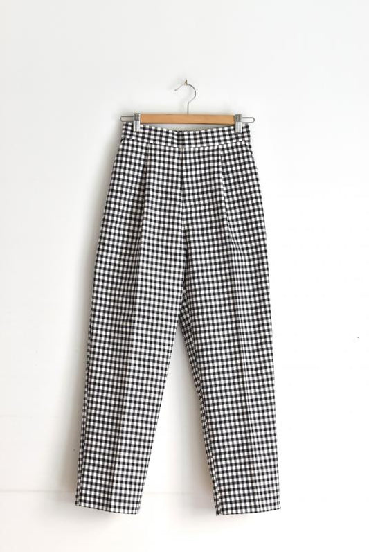 「hunch」gingham check tapered pants -black- (women)