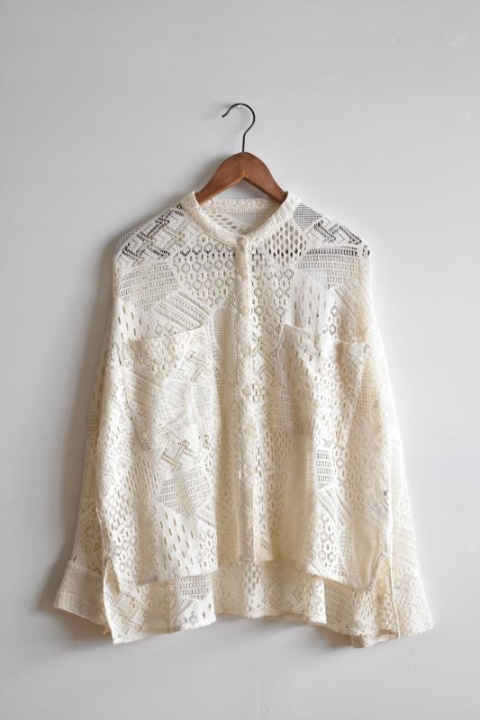 "Noia" lace over shirt -off white- (women) 
