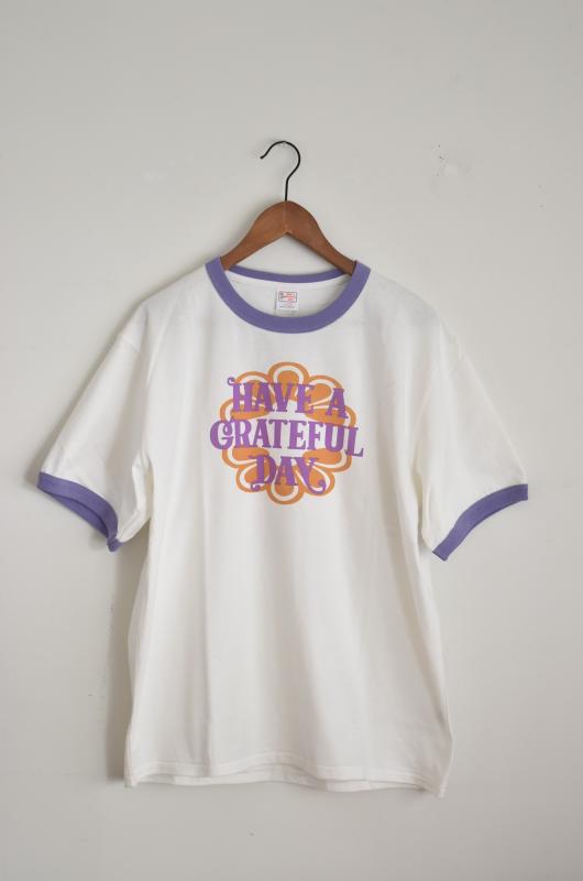 「HAVE A GRATEFUL DAY」ringer Tee -purple-
