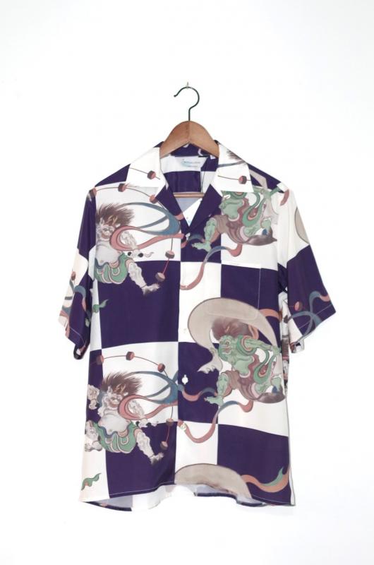 「NIPOALOHA」rayon s/s aloha shirt  風神雷神