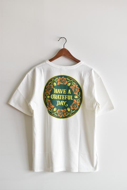 「HAVE A GRATEFUL DAY」doily logo -white/green-