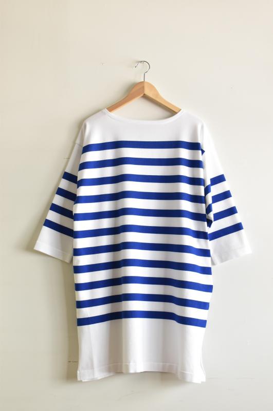 「maillot」panel border onepiece -white/royal-