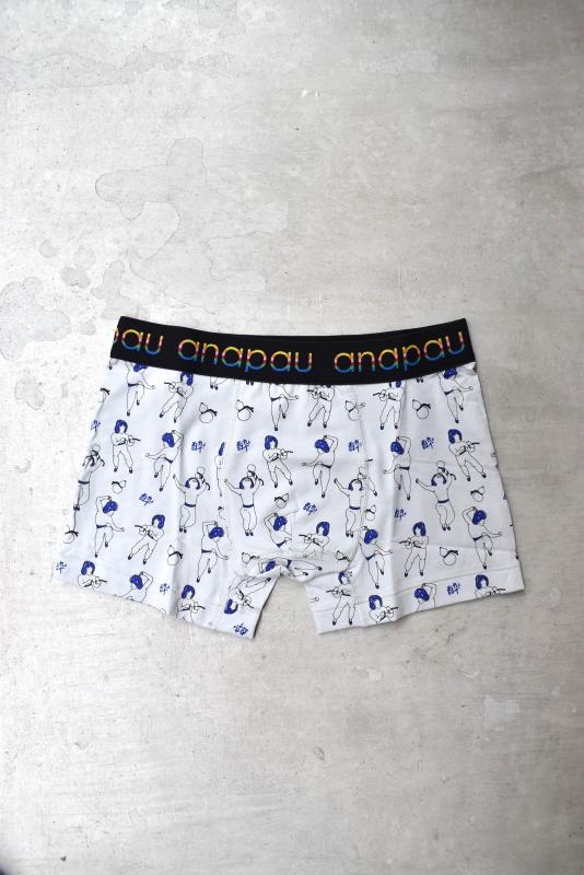 "anapau" boxer pants -Drunken Fist ice gray- 