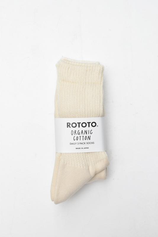 「ROTOTO」organic daily 3pack crew socks