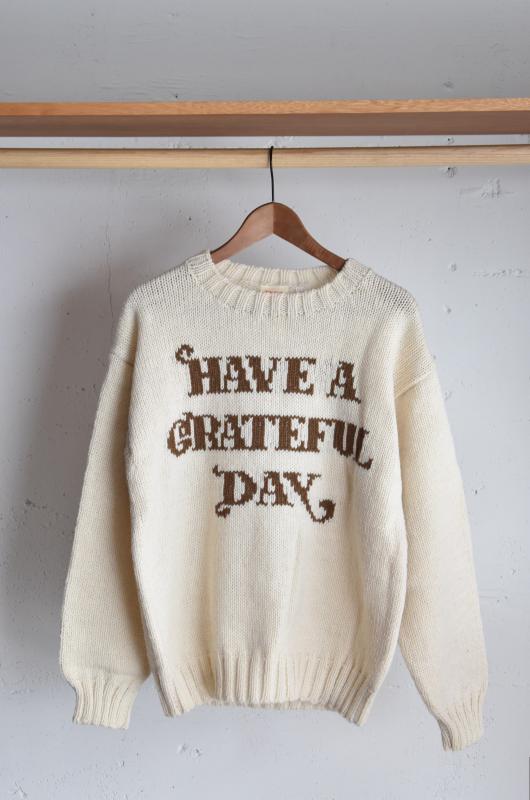「HAVE A GRATEFUL DAY」logo knit -natural-