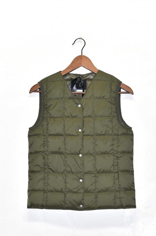 "TAION" inner down vest -d.olive- 