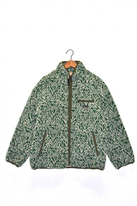 "GOHEMP" brown lodge jacket -ikat green- 